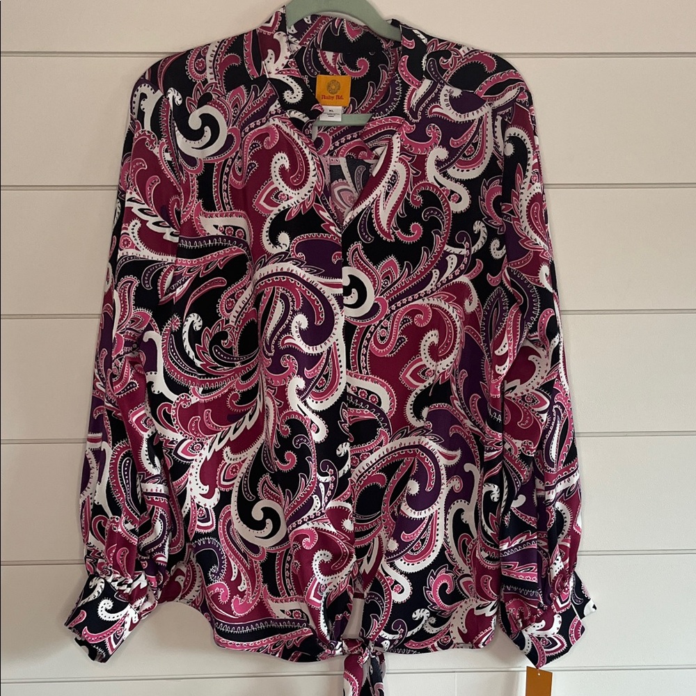 Ruby Rd. Paisley Blouse - Pink, Black, White